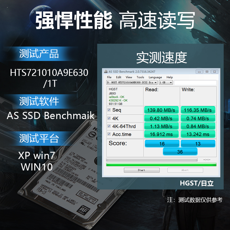 HGST/日立 HTS721010A9E630 1T笔记本硬盘2.5寸7200转32M机械500G - 图1