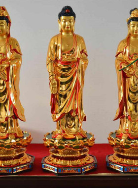 西方三圣玻璃钢佛堂佛像缘分佛艺
