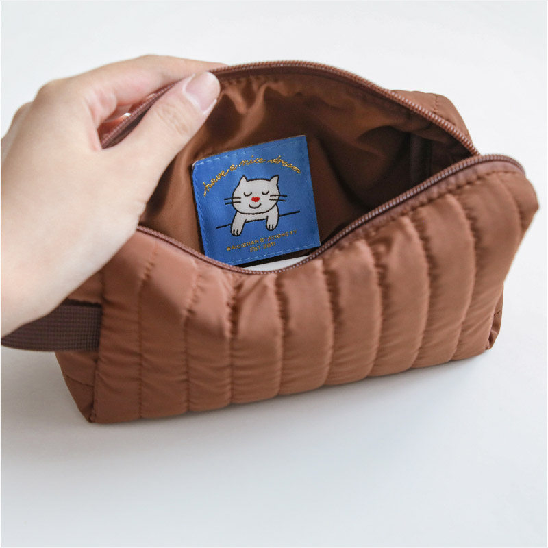 【百词斩文创】大容量猫窝笔袋奶油巧克力咖啡棕色白色学生随身收纳包化妆包文具袋初中高中大学旅行出差纯色 - 图2