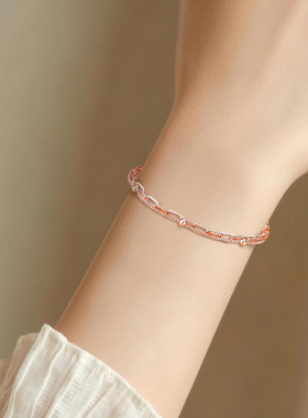 天猫正品玫瑰彩金双层圆珠手链