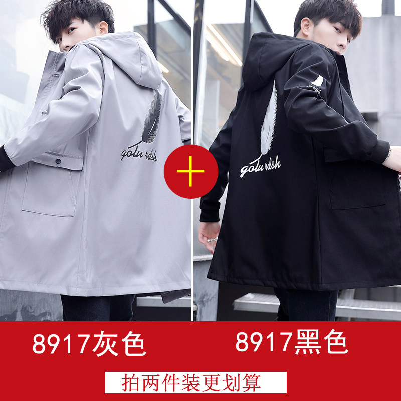 男士秋装韩版潮流帅气学生修身风衣 heheman风衣