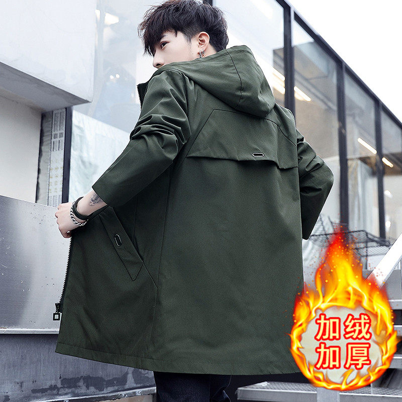 男士秋装韩版潮流帅气学生修身风衣 heheman风衣