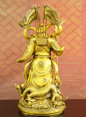 黄铜武财神关二爷关羽站像摆件