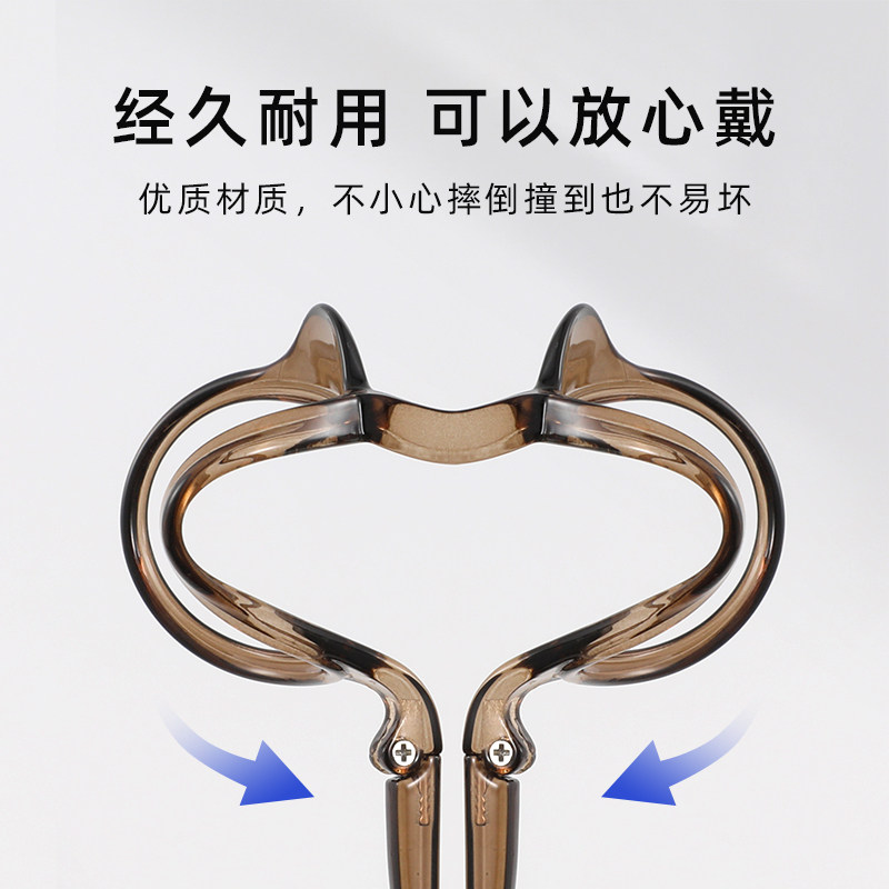 茶色女韩系素颜适合防蓝光眼镜框 jeanmarc防蓝光镜