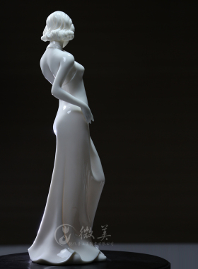 德化陶瓷少女人物会所摆件艺术品