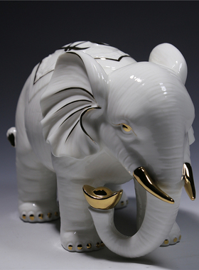 如意陶瓷吉祥象描金客厅开业礼品