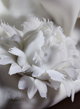 晟美德化陶瓷双鹤长春白瓷花摆件