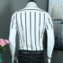 Black and white striped short-sleeved shirt men's slim summer cotton business casual lining men's youth Korean version vertical striped top