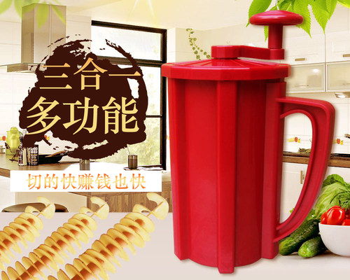韩国多功能旋风薯塔机手动商用龙卷风切土豆机器薯片机半自动拉伸 - 图1