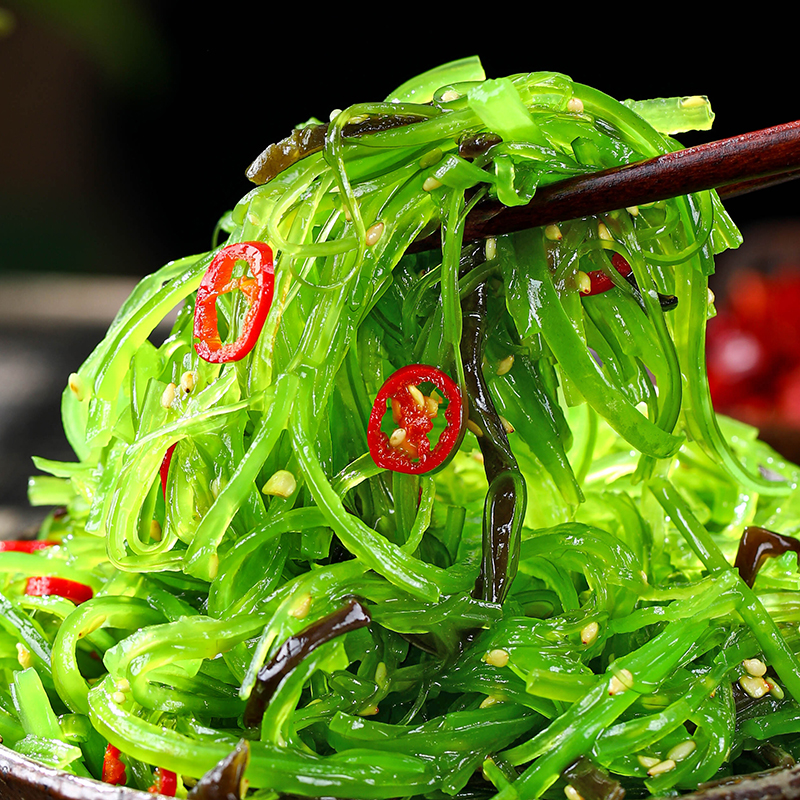 海带丝裙带菜梗丝海白菜海藻沙拉丝海草寿司调味梗丝开袋即食500g - 图0