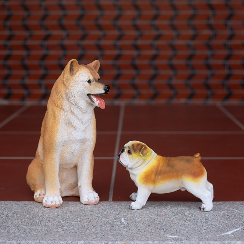 仿真柴犬落地摆件花园庭院家居装饰动物仿真八哥金毛狗狗模型摆件