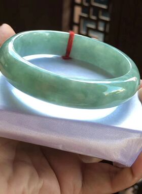 圈口60、61缅甸A货保真正品翡翠手镯冰润飘花闺蜜大口径送礼玉镯