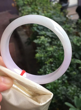 缅甸A货翡翠保真正品圈口55紫罗兰正圈扁条玉镯少女妈妈传承送礼