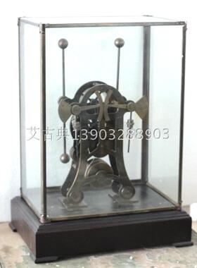 景工新品 纯铜机械趣味玩乐娱乐观赏带高座航海蚱蜢带游丝摆座钟