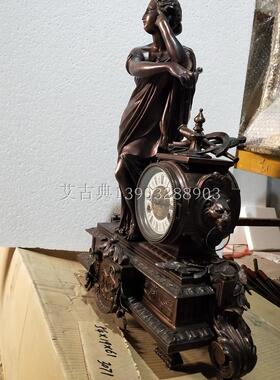 欧式仿古钟表别墅样板间家居摆设高档家居壁炉女神座钟