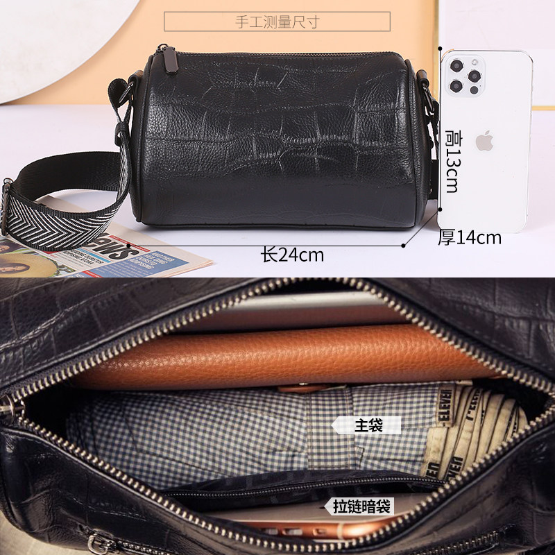 真皮女2021新款宽肩带软单肩小包包 丝芙伦女士包袋