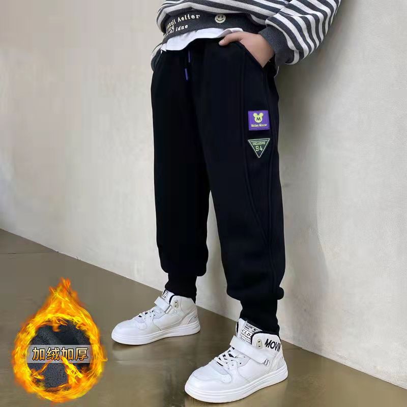 春秋款男童裤子2024新款运动裤纯棉卫裤儿童秋季长裤帅气童裤休闲