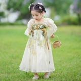 Девушки Ханфу Древнее стиль Супер Сказочное платье Лето 2025 г. Новая маленькая девочка Древняя костюм Дети Лето -Тан Костюм Конфуцианская юбка