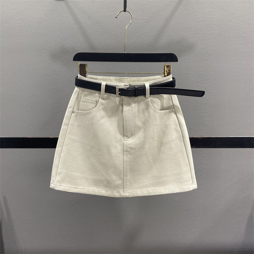 【清仓不退换】高腰牛仔半身裙女显瘦防走光休闲A字包臀短裙子 - 图0