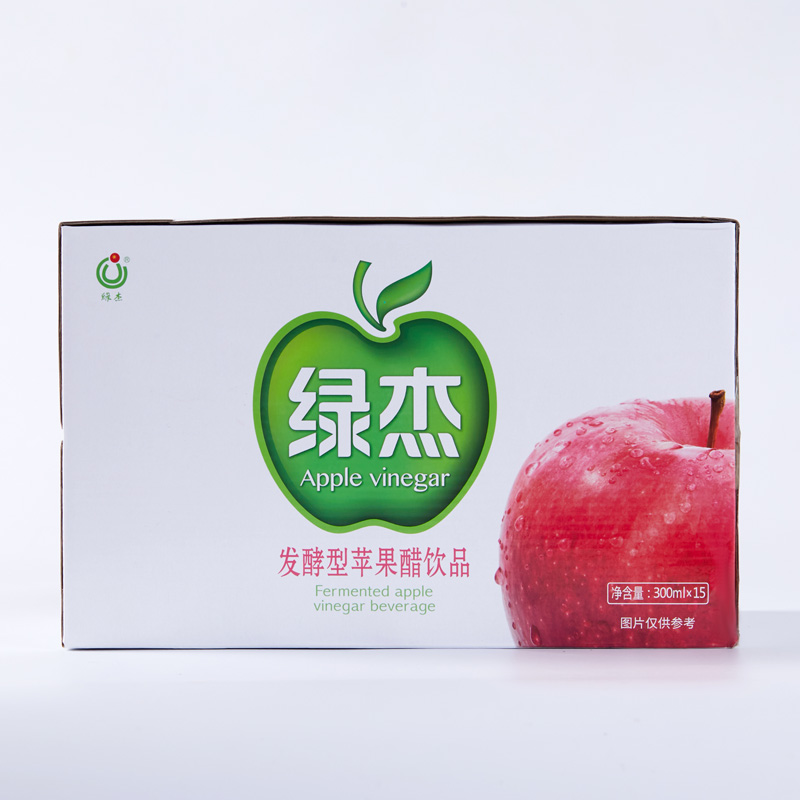 绿杰苹果醋饮料整箱300ml*15瓶酸爽解腻健康饮料70%果汁0代糖脂肪 - 图3