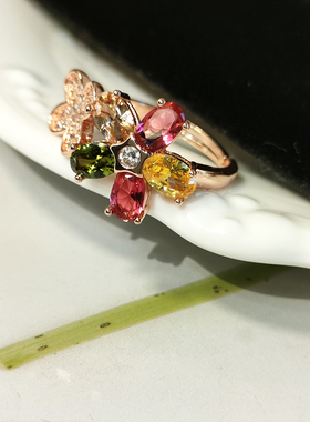 女微蜜蜂甜美日韩版花朵五彩指环