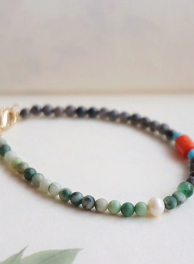 随性水草天然石极细手链