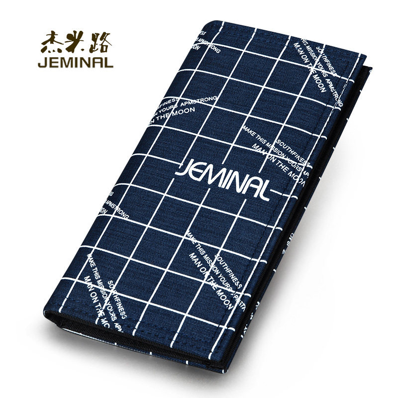 男时尚亚麻帆布潮青年长款钱包 圣嘉禾箱包钱包