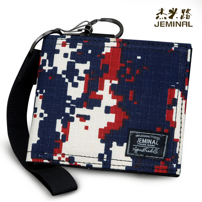 韩版亚麻短款手拎薄男孩学生钱包 圣嘉禾箱包钱包