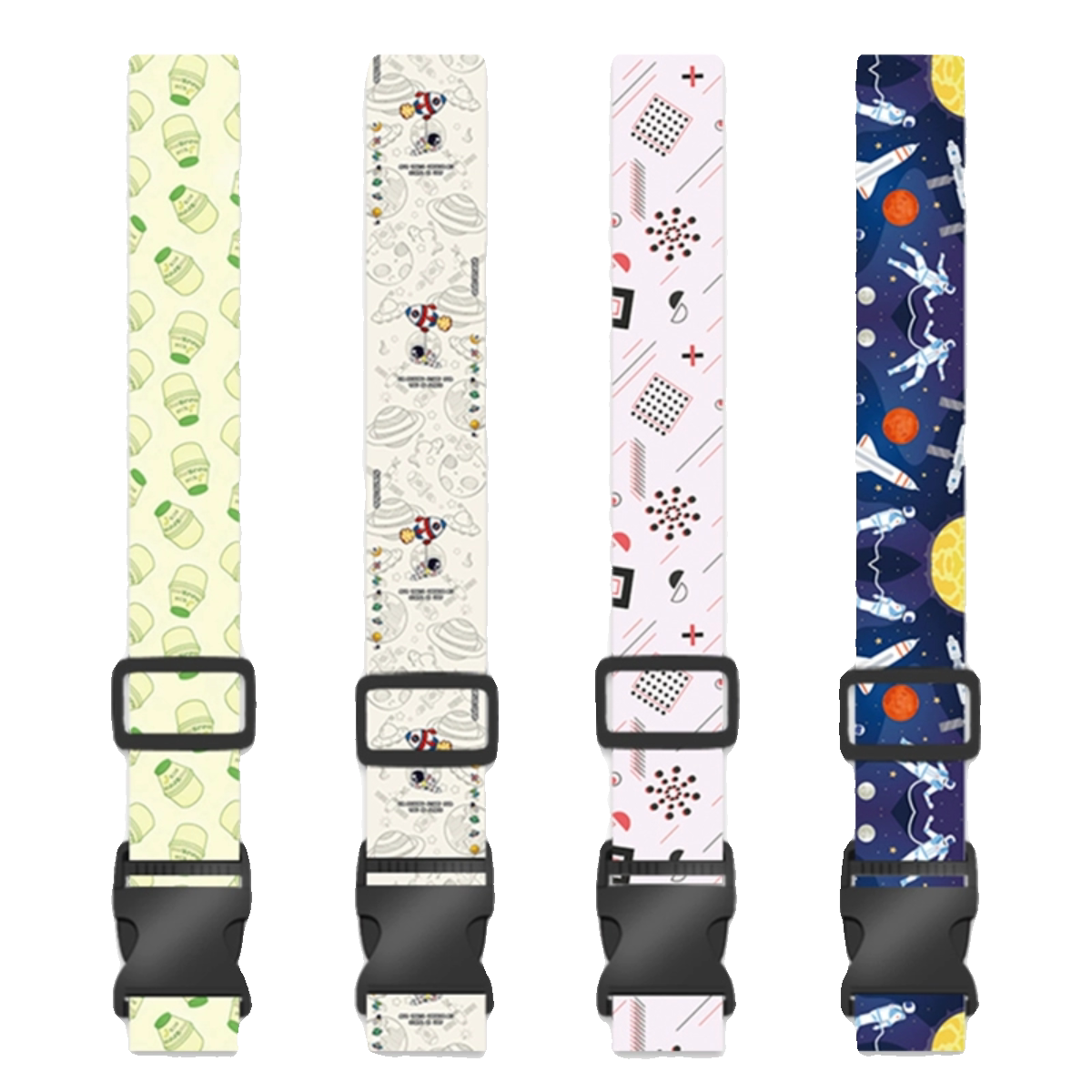 Customizable length logo one-word luggage straps