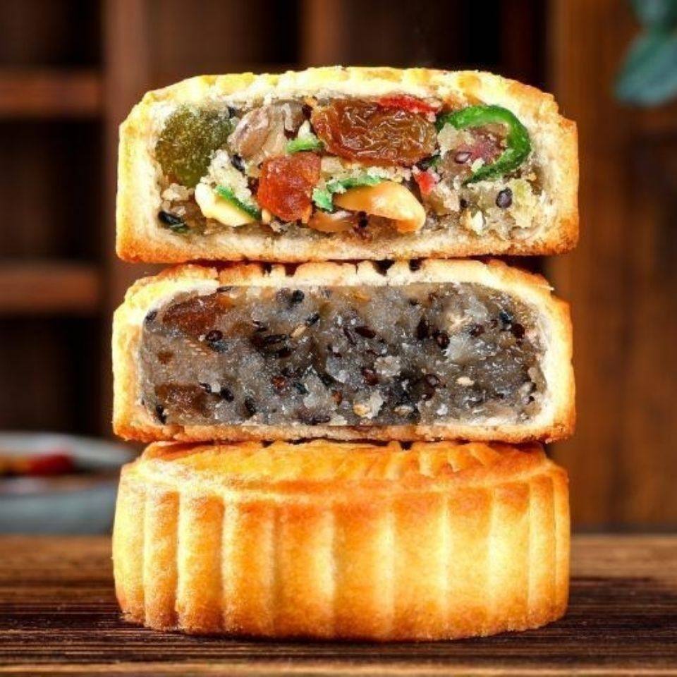 老五仁大月饼广式老式传统手工月饼豆沙板栗多口味零食茶食糕点心,淘宝优惠券,粉丝福利购,淘宝优惠卷