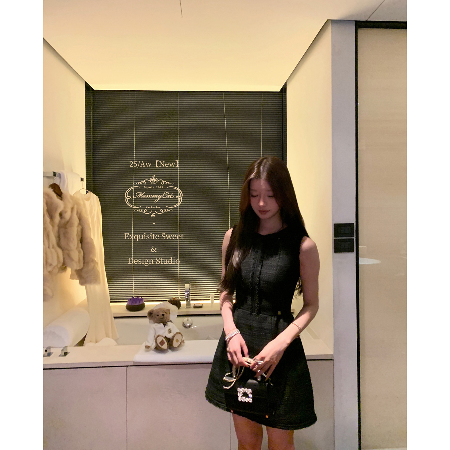 Mummy Cat 下蛋喵【编织如梦】25新品20羊毛小香无袖收腰连衣裙 - 图3