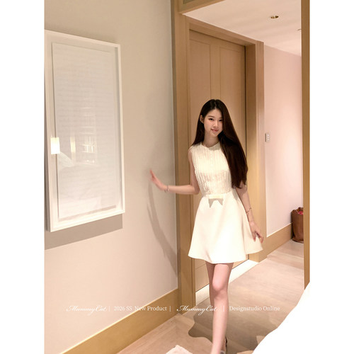 Mummy Cat下蛋喵【唐妮公主】26新品花边网纱拼接气质千金连衣裙 - 图3