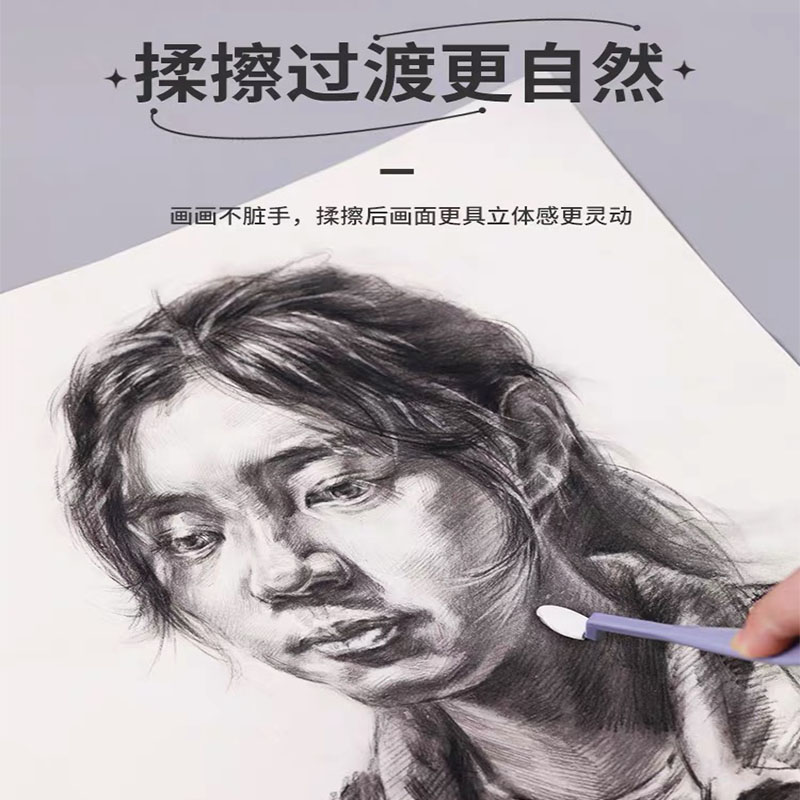 欧丝丹素描擦刀套装高光阴影速写美术生专用揉擦工具揉擦笔套装 - 图1