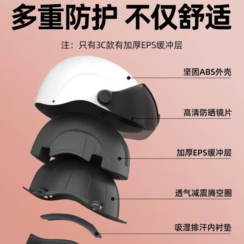 New national standard 3c certified autumn and winter electric bicycle helmet for women, four-season sun protection, universal helmet for men and women, lenses for riding