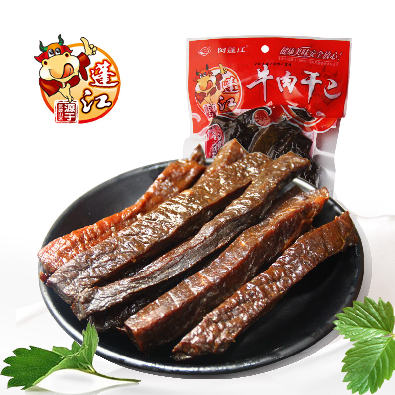 重庆四川风味牛肉干巴阿蓬江150g牛肉干袋装牛肉条手撕小吃零食 - 图0