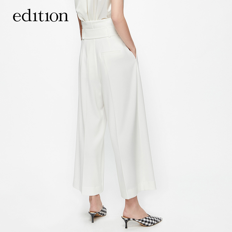 edition夏款宽松显瘦高腰阔腿裤 edition休闲裤