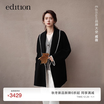 (Qi Wei Tongan) edition2023 Winter sheep camel wool Ma A cardiovershirt with two sets of EBC4CAR003