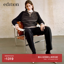 (single piece 9 fold) edition2023 Winter new yak suede navy collar semi-zip sweater EBC4SWTT05