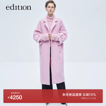 Edition fur coats women 2023 winter new pink wool double-sided outline-shaped coat EBC4OVC003