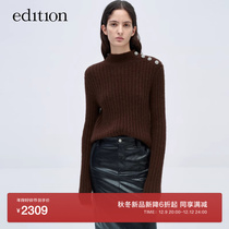 (New products new downfall) edition2023 winter shoulder water drill button cashback wool sweater EBC4SWT034
