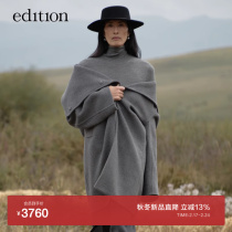 Edition fur coat woman 2023 winter new chimney collar long-face big coat EBC4OVC026