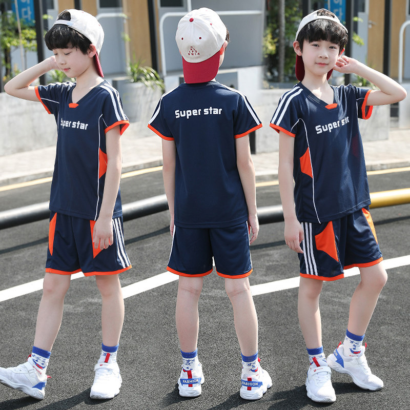 男童夏装2020新款儿童运动夏天球衣 天天童心乐套装
