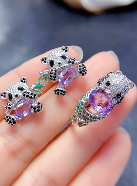 925纯银碧玺戒托空托来石镶嵌椭圆5×7/6×8透辉石欧泊银托加工