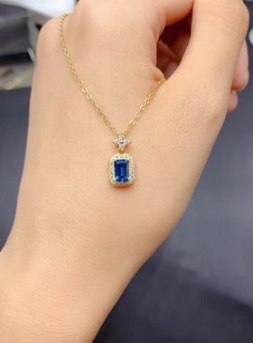 925纯银吊坠项链托帕透辉石祖母绿长枕方4*6空托银托镶嵌来石定制