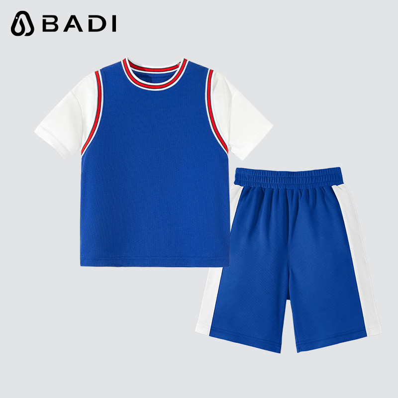 【清仓】巴帝巴帝童装男童夏装童装男孩篮球训练服女孩断码两件套