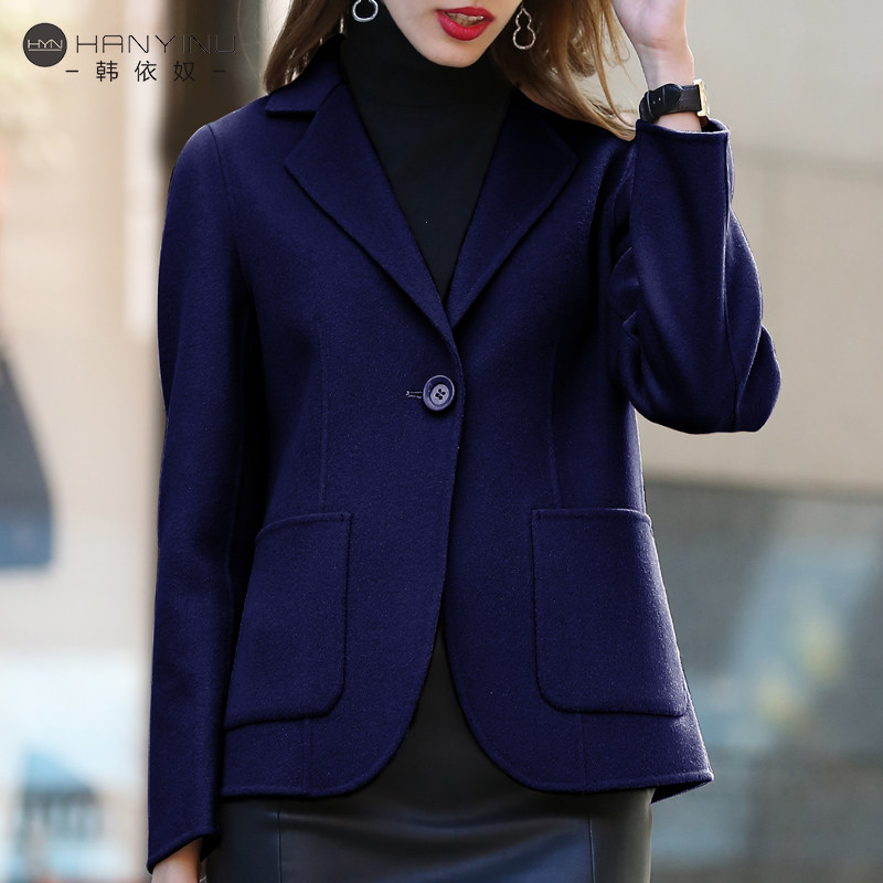 双面呢短款外套2025新款秋冬羊毛绒大码修身显瘦小西装毛呢上衣女,淘宝优惠券,粉丝福利购,淘宝优惠卷