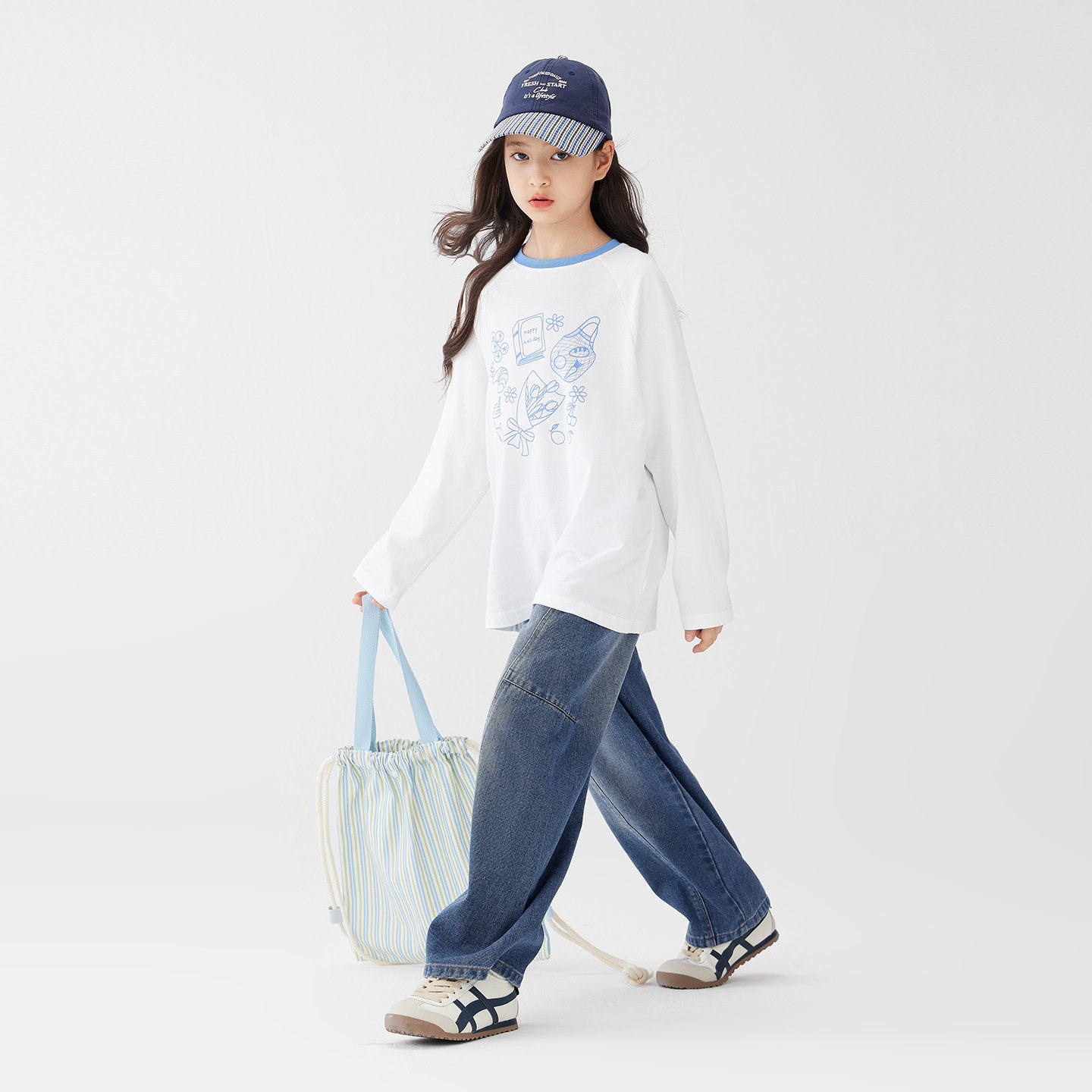 左西女童加绒牛仔裤加厚秋冬款儿童弯刀裤冬季2025新款中大童裤子,淘宝优惠券,粉丝福利购,淘宝优惠卷