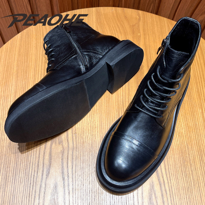 Cowhide Martin boots men's British style short boots business formal wear