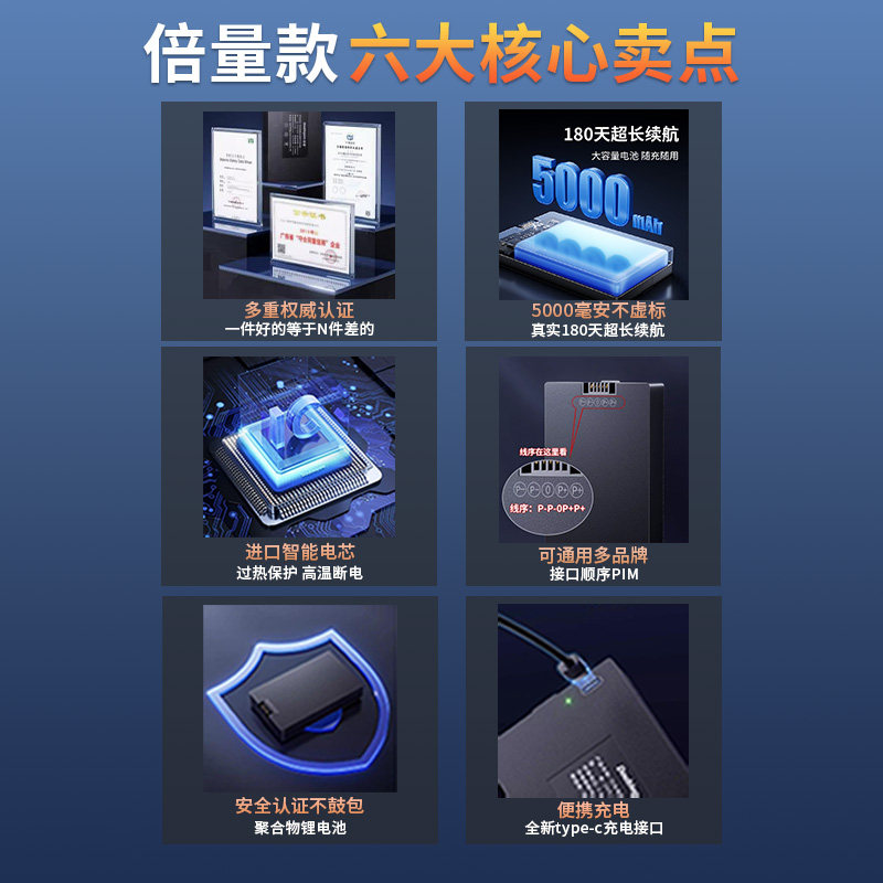 指纹锁电池密码锁刷卡智能电子门锁专用可充电锂电池适用ns-09b1