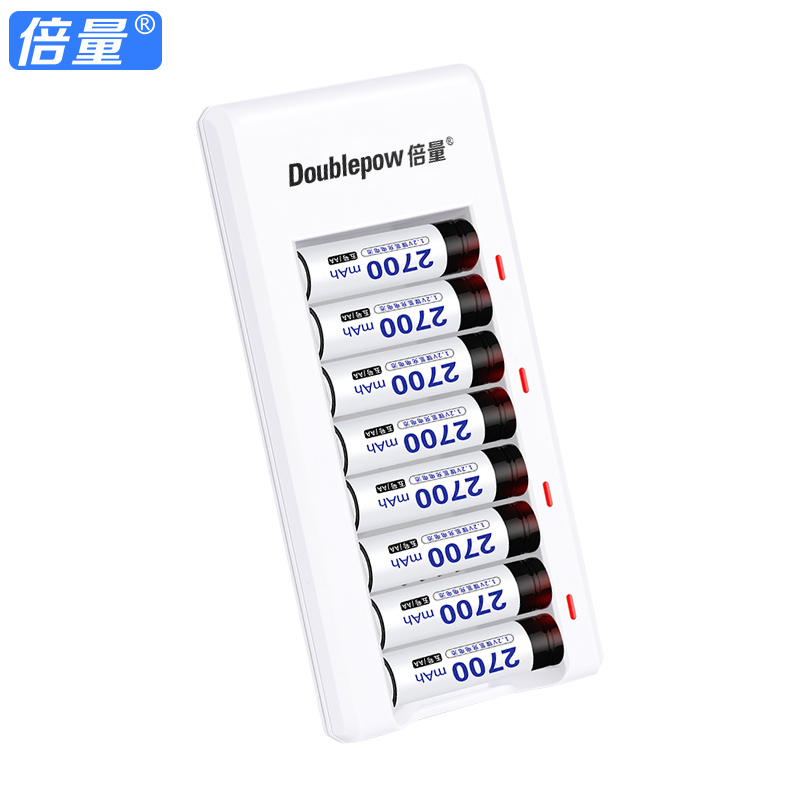 倍量5号2700毫安充电电池大容量7号智能快速充电器套装五七儿童玩具相机麦克风KTV话筒可替代1.5v干锂电池 - 图0